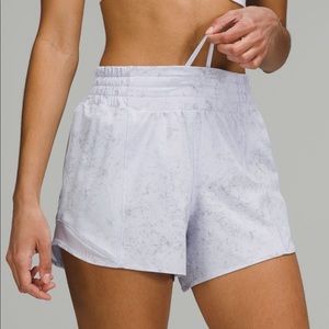 NWT Lululemon Hotty Hot High-Rise Lined Short 4” - Gravel Dust Pastel Blue Multi